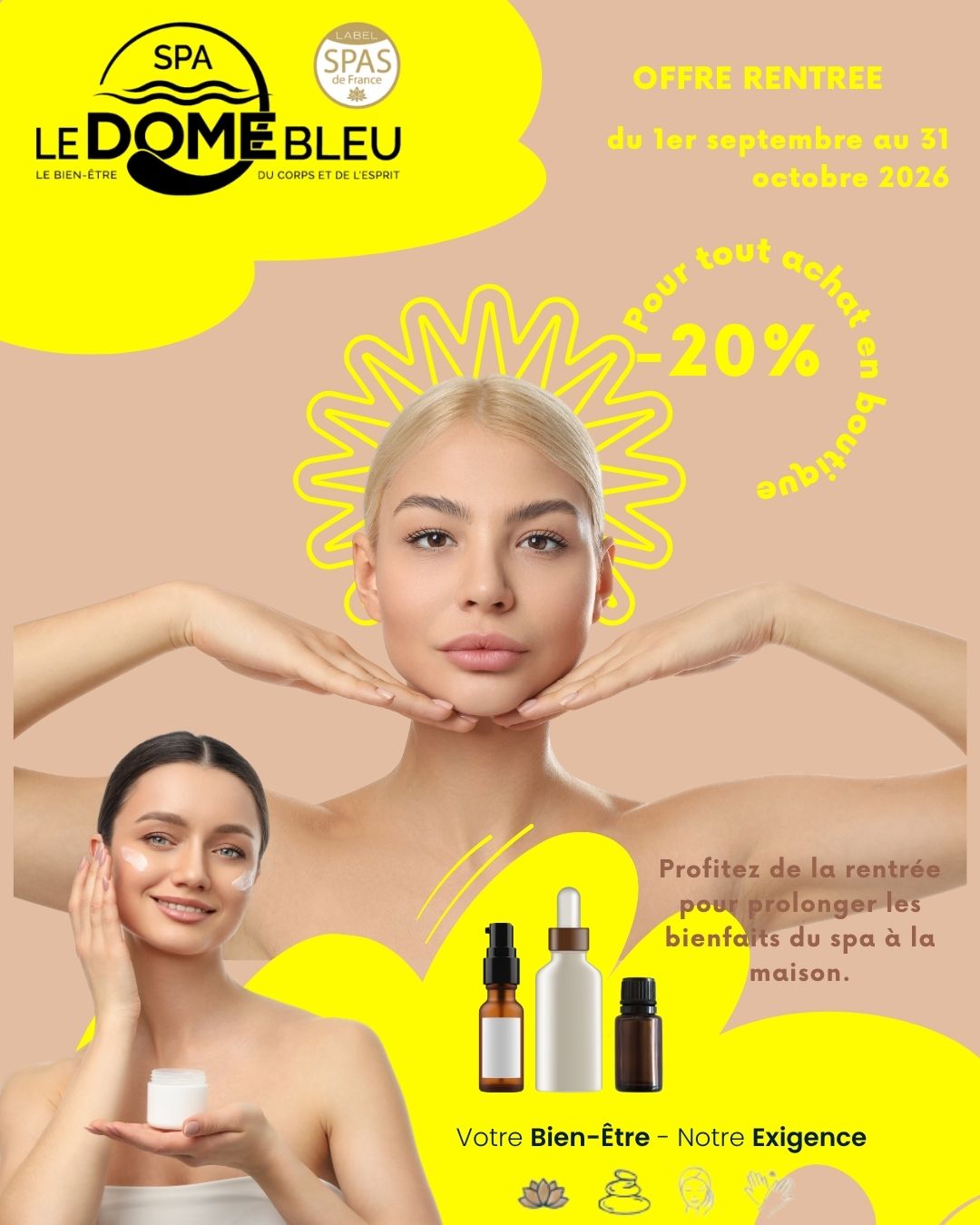 Affiche promo Spa Le Dôme Bleu — Post Instagram -20% (1)